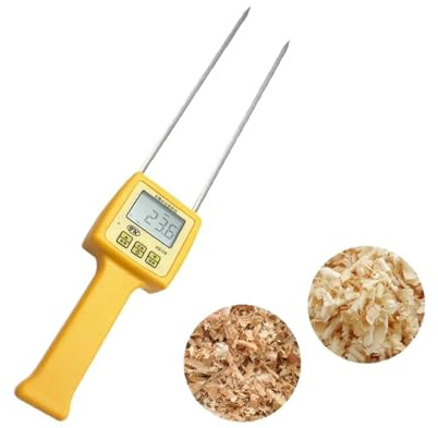 TIEOAXFT Portable Sawdust Moisture Meter Wood Chip Analyzer Tester HS125 for Wood, Firewood,Walls,Building Materials