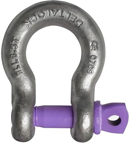 Schäkel geschweift mit Schraubbolzen/Augbolzen. DIN EN 13889. Tragfähigkeit/WLL 1 t bis 35 t. Hochfest. -20°C bis +200°C (WLL 2t)