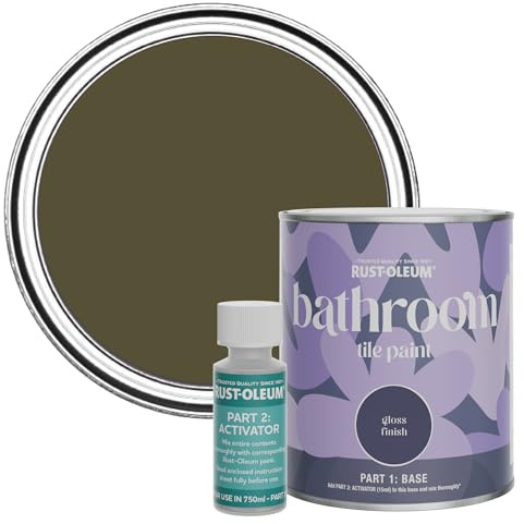 Rust-Oleum Water-Resistant Bathroom Tile Paint in Gloss Finish - Greencroft 750ml