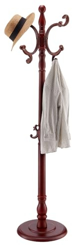 VEVOR Perchero de Pie Independiente de Madera con Base Pesada y 11 Ganchos, Ideal para Entrada, Dormitorio y Sala de Estar, Perchero Moderno para Abrigos, Sombreros y Bolsos, 420 x 420 x 1760 mm