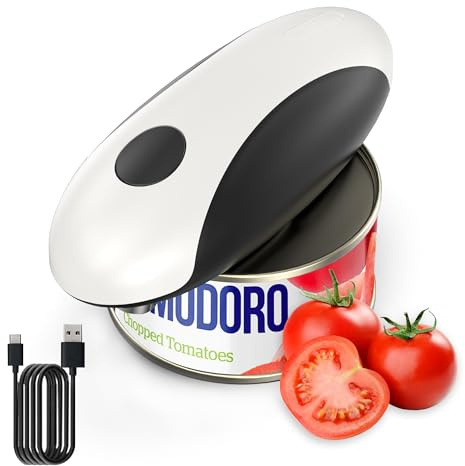 SOAIY Electric Can Opener - USB-C Rechargeable, One-Touch Hands-Free with Magnetic Lid Lifter & Smooth Edge Cutting for Seniors & Easy Kitchen, Works with All Standard Can