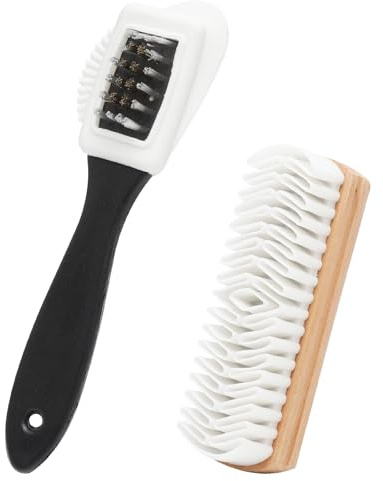 Set di 2 spazzole in pelle scamosciata, efficace cura della pelle scamosciata con spazzola per la pulizia per scarpe in pelle scamosciata e nabuk e gomma scamosciata, per scarpe da ginnastica e scarpe