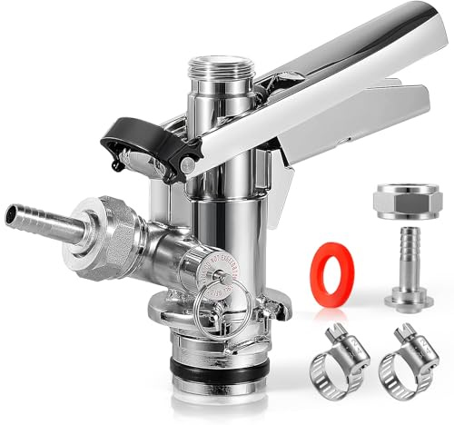 KGLHJDY keg coupler for sankey u system 304 stainless steel probe u type coupler beer tap dispenser kegerator homebrew parts for i d 5 16 beer gas line with hose clamps