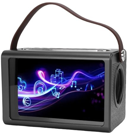 SUNGOOYUE Karaoke -Maschine mit 2 Drahtlosen Mikrofonen, 8 -Zoll -Texten Display Bluetooth 5.4 Tragbare Karaoke -Gesangsmaschine für Heimfeiern