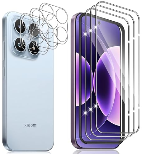 Hengnewro Protector Pantalla para Xiaomi Mi 17 | 3 Piezas Cristal templado con 3 Piezas Protector Camara, Cristal Vidrio Templado Anti-Arañazos, 9H Dureza Ultra HD