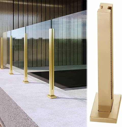Moderno sistema di ringhiera in vetro – Kit per balaustra per interni ed esterni, con morsetti quadrati per pannelli in vetro, recinzione per scale e ponte, ed elegante