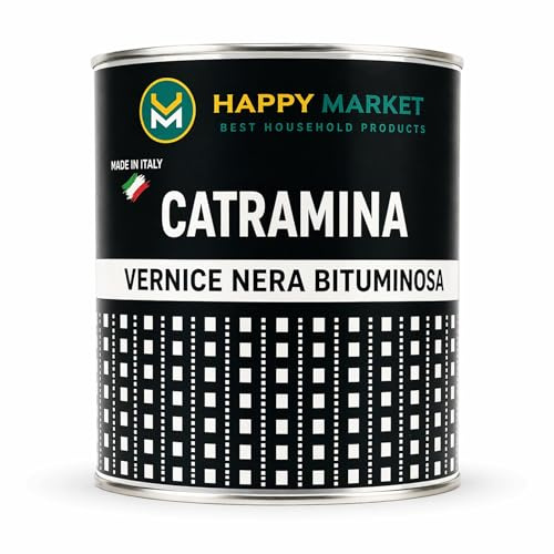 Vernice Bituminosa Nera Impermeabilizzante 0,75L | Antiruggine per Ferro Legno Cemento | Guaina Liquida Protettiva Alta Resistenza