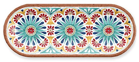Purely Home Rio, vassoio ovale in melamina, riutilizzabile, 38 x 15 cm