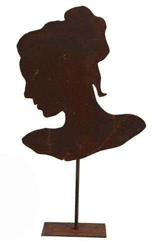 Rost Deko - Dekoobjekt für Garten - Große Frauenbüste/Dekobüste - Metall/Edelrost - Höhe 50cm - Gartendekoration/Silhouette