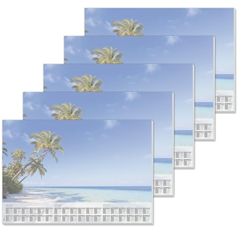 SIGEL HO470/5 Papier-Schreibtischunterlage mit aktuellem 3-Jahres-Kalender, ca. DIN A2, 30 Blatt, 5 Stück, aus nachhaltigem Papier