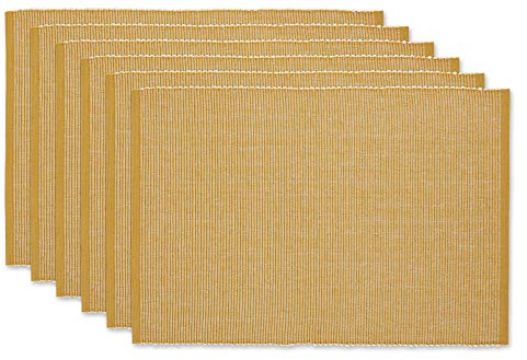 DII Two-Toned Collection Tabletop Platzdeckchen, Baumwolle, Honey Gold, 13x19, 6