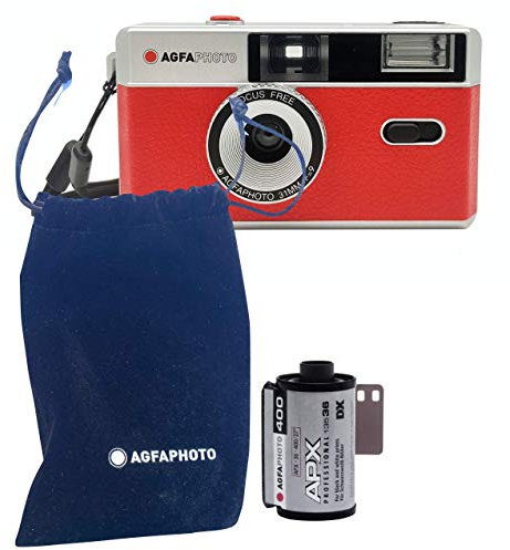 AgfaPhoto Camera Set analog. Film Noir et Blanc + Batterie