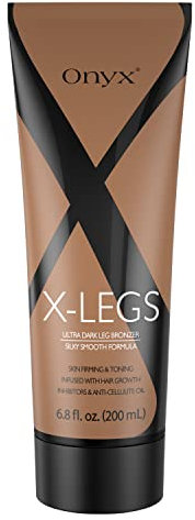 Onyx X-Legs Bräunungscreme mit Bronzer | Dunkle Bräunungslotion für Beine | Bräunungsergebnis Nach Erster Anwendung | Gleichmäßige dunkle Bräune | Ideal für Solarium, Sonnenstudio & Außenbräune