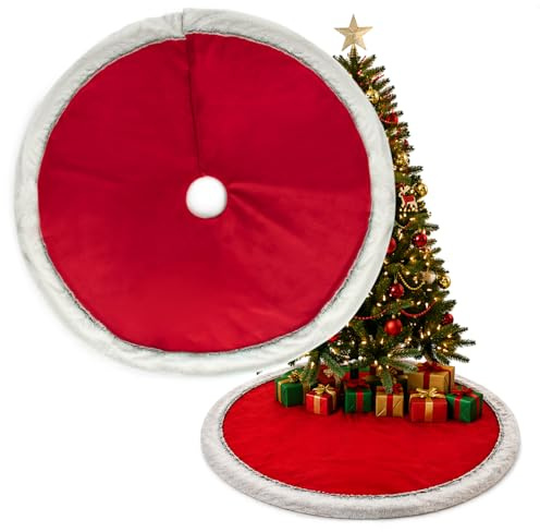 COM-FOUR® Premium Weihnachtsbaumdecke zum Schutz vor Tannennadeln | runde Christbaumdecke für den Weihnachtsbaum - Unterlage für Tannenbaum