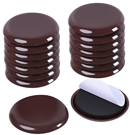 RCHYFEED 2-1/8 inch Furniture Sliders and Gliders for Carpet, 16 PCS Self-Adhesive Moving Slider and Glider 54mm for Table and Chair Legs Round, Reusable Furniture Slider Mover Pads Heavy Duty