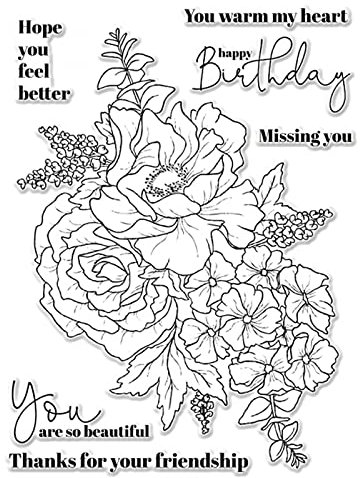 Sellos de silicona transparente para hacer tarjetas, álbumes de recortes, agradecimientos por tu amistad, frase, sellos de goma transparente para manualidades, suministros de arte, decoración de