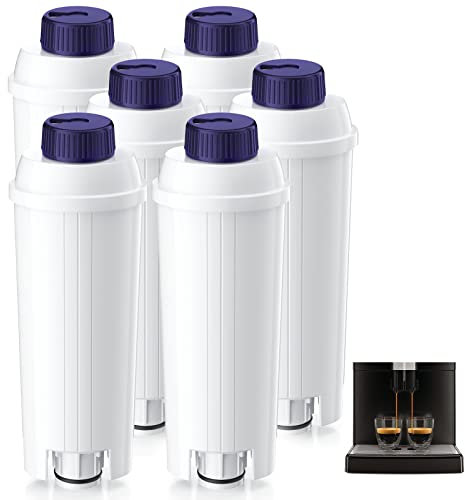 ARETHONE Wasserfilter, Ersatz für De'Longhi Kaffeevollautomaten DLSC002 Filter, Kaffeefilter Kompatibel mit De'Longhi Magnifica S, Dinamica, Eletta Explorer, ETAM, EPAM-Serie (6-Stück)