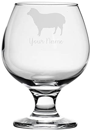 Personalised Sheep Engraved Brandy Snifter Glass, Animal Gift for Women, Gift for Men