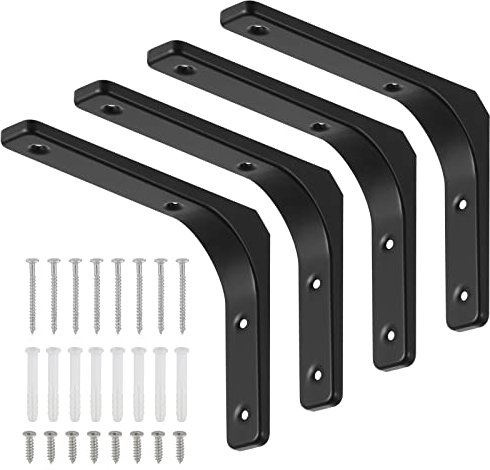 Faankiton 4 Stück Regalhalterung Maximale Tragkraft 70kg, Winkel Regal mit Schrauben, Multifunktionale Metallwinkel 90 Grad für Wandhalterung Regal, Regalhalterung (150x200 mm)