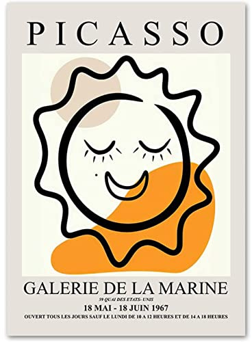 GSHRED Picasso Poster Abstract Die Sonne Linie GemäLde Picasso Leinwand Wand Bilder Picasso Kunstdrucke Minimalistische Bilder Schlafzimmer Home Dekorative Rahmenlos 40×50cm
