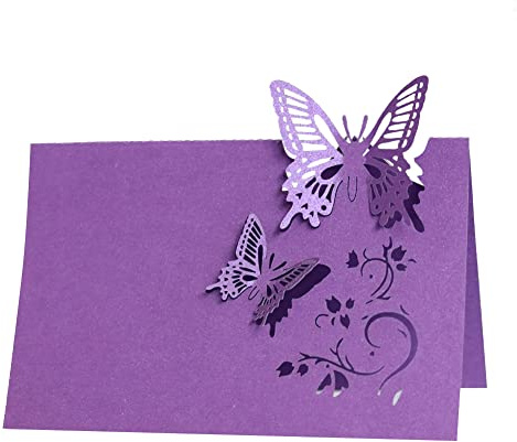 LICHENGTAI Segnaposto Segnabicchiere Farfalla Carta Segnatavolo 50 Pezzi Segnaposto Tavolo Farfalle Carte Cartolina Segnaposto Matrimonio Segnatavolo Bomboniera per Comunione Festa Compleanno
