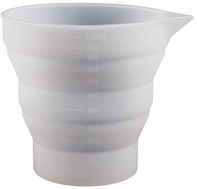 YANGLY Taza medidora Plegable de Silicona Molde de Taza medidora Taza Plegable Molde de fundición de Resina epoxi Herramienta de joyería DIY para Arte y artesanías de Resina