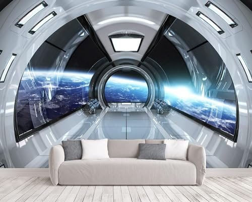 Naturempress Papier Peint Panoramique 150X105（LXH）Capsule Spatiale Papier Peint Intissé Tapisserie Poster Mural pour Salon Chambre Décoration Murale