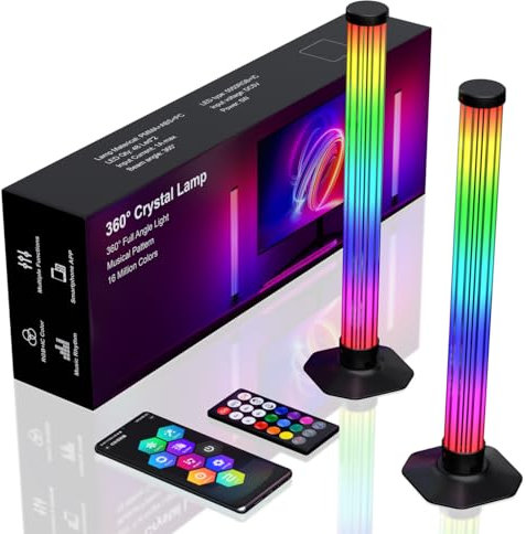 MIWATT Barre luminose RGB a 360° Retroilluminazione TV LED con modalità di sincronizzazione musicale fai da te Controllo intelligente Bluetooth, 8 modalità di scena Barra luminosa colorata per