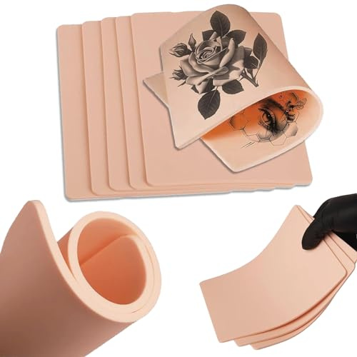 PEPAX Tattoo Übungshaut 3mm Kunsthaut 10 Stück 19x14cm | Blanko Oberfläche Doppelseitiges Design Tattoo Training Für Anfänger Künstler