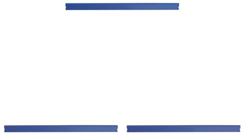 DONAU Universal Klemmschienen / 10 Stück/Klemmschiene DIN A4/ 8mm für circa 80 Blatt/Klemmleiste für Sichtschutzstreifen/Befestigungs-clips/PVC Kunststoff/Blau (Packung mit 3)