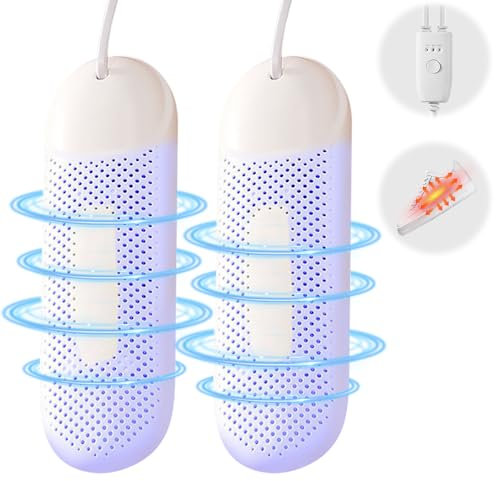 LYPPUL Electric Shoe Dryer, Boot Dryer, Foot Warming Deodorizer with 3 Timer Modes, Suitable for Shoes Gloves Socks Ski Boots, Effectively Eliminates Odors and Antibacterial (UK Plug)