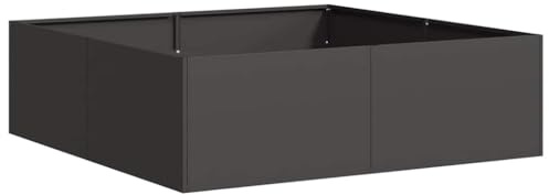 vidaXL Pflanzkübel Schwarz 100x100x30 cm Stahl