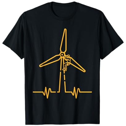 Windmill Engineer Tech Fan Heartbeat Wind Turbine T-Shirt