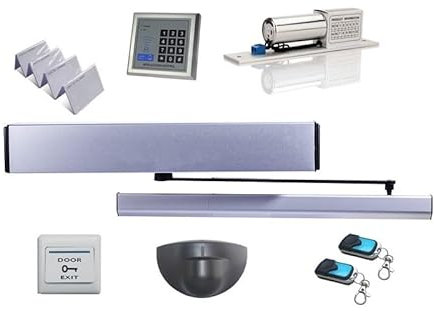 Ouvre-porte de Garage, 100 kg de poids vers l'intérieur ouvre-porte battante automatique/opérateur de porte battante plus proche (clavier, serrure de porte, capteur IR)(Kit 4)