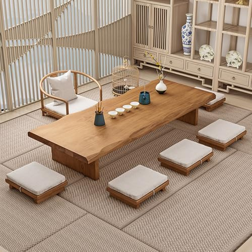 Mesa de Centro Japonesa de Tatami, Mesa de Centro de Madera para Sala de Estar, Mesa de té, Mesa de Tatami, Mesa Baja para Sentarse en el Suelo, Mesa de Centro de Nogal, Mesa de Centro para