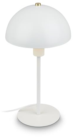 BRILONER - Lampada da comodino con interruttore a cavo, attacco E14, lampada da tavolo, lampada da scrivania, lampada da ufficio, lampada da lettura per letto, luce da lettura, 18 x 35 cm, bianco