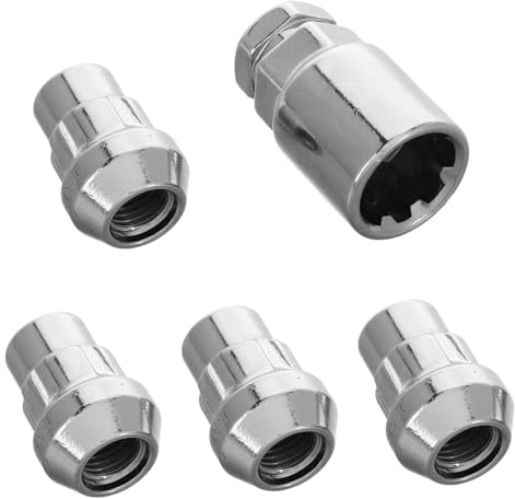 FUNOMOCYA 5 Piezas Tuercas Antirrobo Ruedas de Coche Seguro y Fácil Instalación Tornillos de Bloqueo Compatibles con Excelle y Llantas Estándar