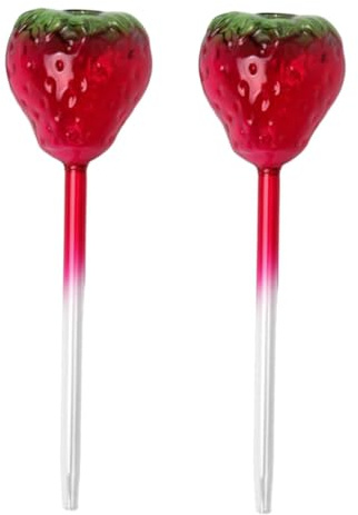 Milisten 2 Pièces Globes Arrosage Fraise Verre Automatique pour Plantes Intérieur et Extérieur Bulbes Auto-arrosants Réutilisables pour Bureaux Fenêtres