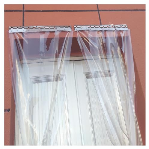 PVC Streifenvorhang Lamellen,Lamellenvorhang Transparent,StreifenvorhäNge,für Industrie,Pferdestall,Kuhstall Höhe, Wasser-,Wind-,Kratz- und Temperaturbeständig Türvorhang(150x260cm/59.05x102.3in)
