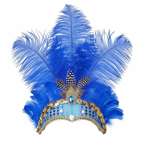 Generisch Karneval Damen Samba Kopfschmuck Federschmuck Faschingskostüme Fasching Mottoparty Federkopfschmuck Brasilien Feder Haarschmuck Frauen Karneval-Kopfschmuck mit Federn