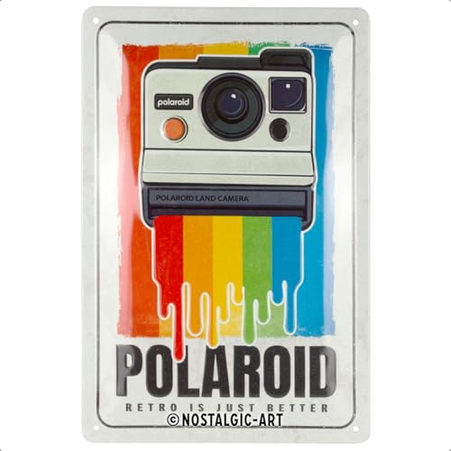 Nostalgic-Art Retro Blechschild, 20 x 30 cm, Polaroid – Just better | Original Lizenzprodukt (OLP), aus Metall, Vintage Design, Blechschilder Sprüche, Geschenk-Idee für Fotografie-Fans