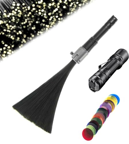 Light Painting Brush, 11.4in Light Brush Starter Kit with 0.25 mm Black Fiber Optic, 12 Color Filters, 1300 Lumens Flashlight, for Photography Studio Shooting Long Exposure