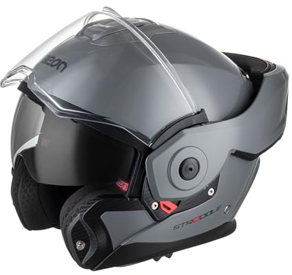 BEON Stradale Motorradhelm - Systemhelm Klapphelme mit Visier und Sonnenblende - Rollerhelm Sonnenblende - Motorrad Helm Damen & Herren - Integralhelm 180° Klappbar - M