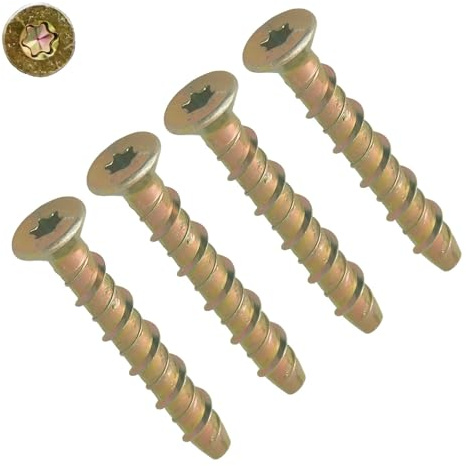 TERF® M5 X 50mm Masonry Concrete Anchor Screw Bolts M5 (5mm) X 50mm Torx Countersunk Head ZYP Self Tapping Anchor Screws Multi Fix Bolts For Concrete Masonry Brick Block Stone Wood - 10 Pcs