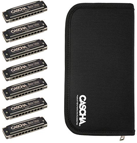 HH 2248 CASCHA Master Edition - Set de armónica con funda, diatónica, 7 tonos: C - D - E - F - G - A - Bb