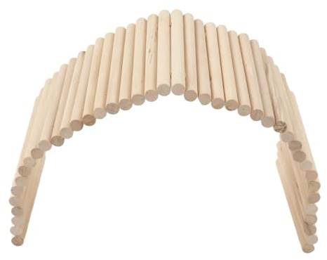 Pet Hideout Bridge,Wooden Rodents Chewing Climbing Tunnel Small Animal Bendy Bridge Ramp Hut Hideout for Guinea Pigs Ferrets Hedgehogs Chinchillas and Other Rodents