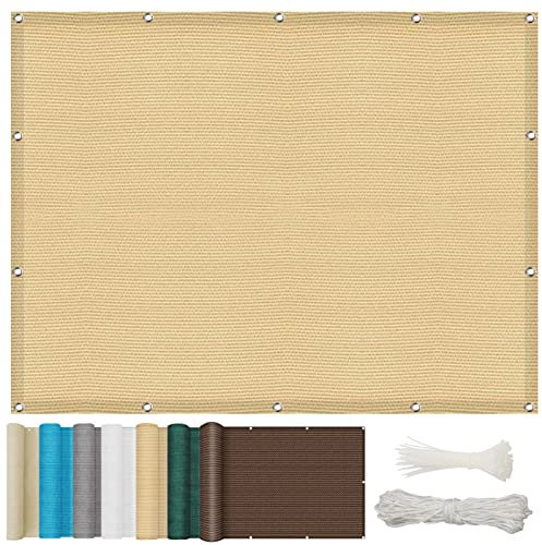 Voile D'ombrage Rectangulaire 2.6 x 9.5 m Filet De Jardin, Anti UV Toile, Filet Dombrage Rectangle avec Œillets et Attaches de Câble pour Jardins/balcons/terrasses, Jaune