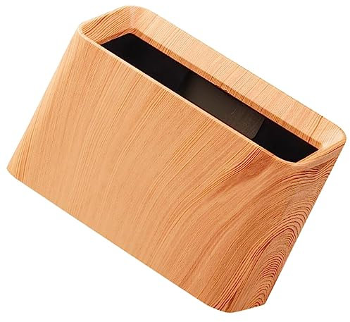 Alipis Papelera De Escritorio Retro Con Textura De Madera Cubo De Basura Compacto Para Oficina Cocina Sala Y Dormitorio Diseño Estable Para Organizar Y Mantener Limpieza