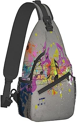 Sling Backpack Chest Bag Musical with Spray Anti Theft Crossbody Shoulder Pack Daypack Outdoor Sport Travel Hiking for Men Women