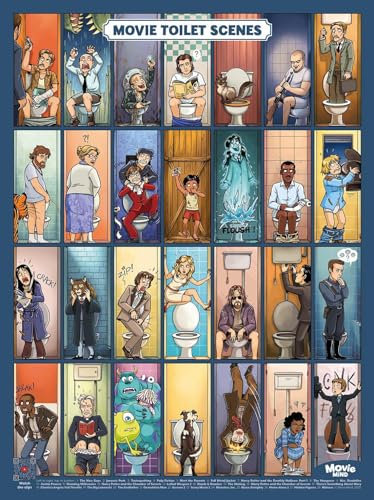 Mr. Troove - Póster de escenas de baño de películas 30,5 x 40,6 cm: Adivina las películas en la imagen - Arte de pared para amantes del cine - Regalo divertido